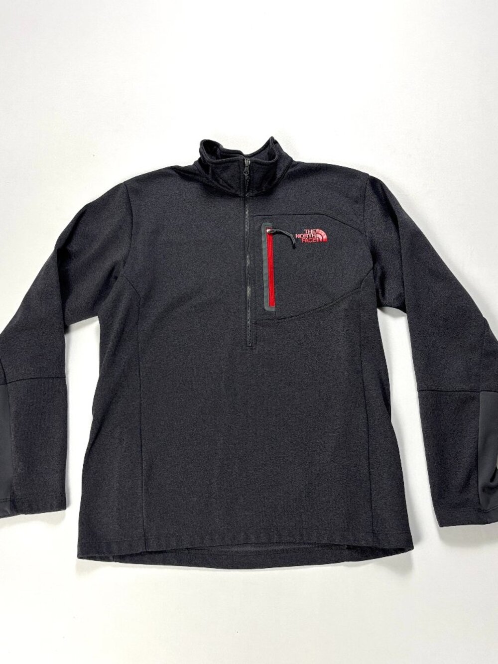 The North Face Mens 1/2 Zip Pullover Jacket Gray Sz M Red Zippers